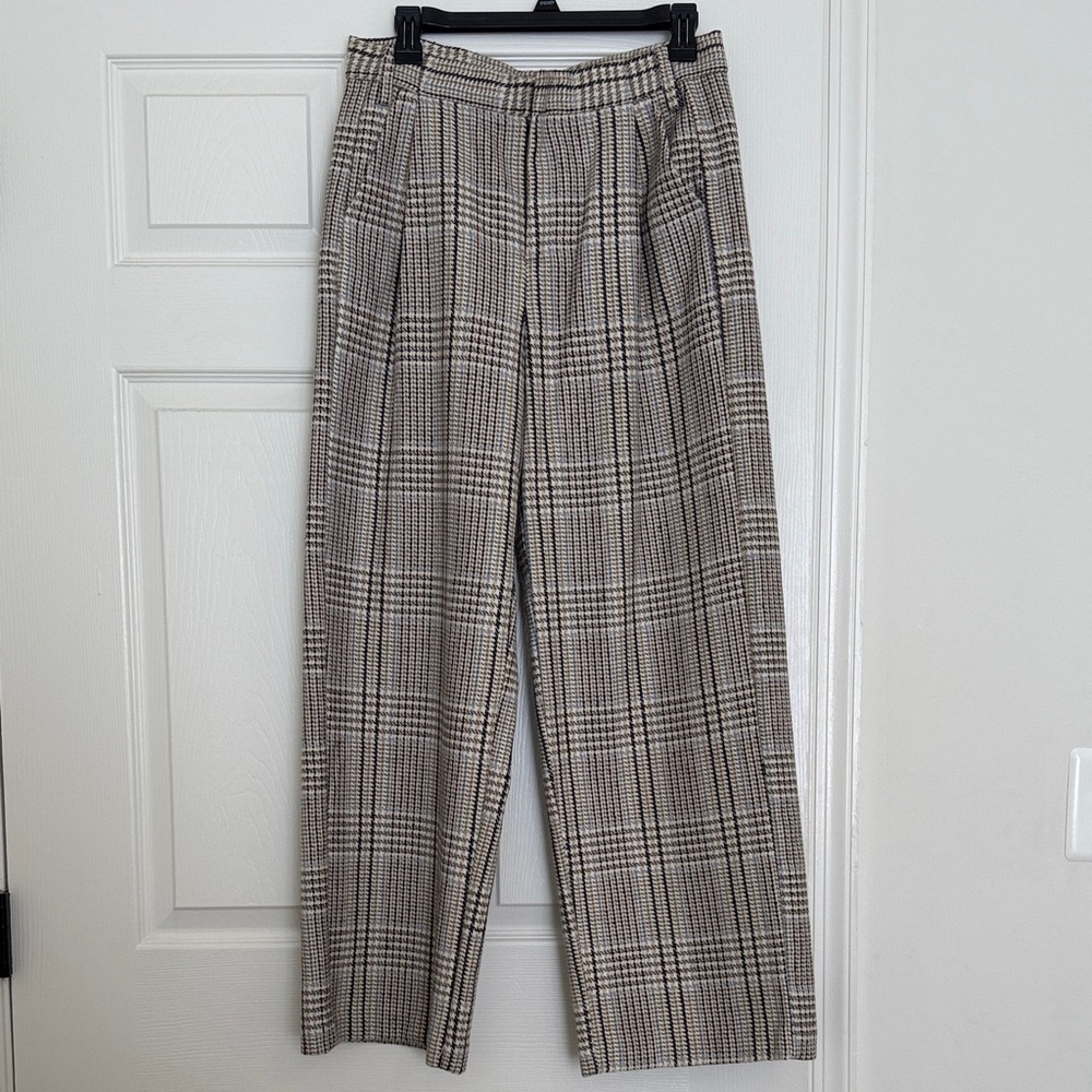 Lush Women's Plaid Trousers - Black and White
